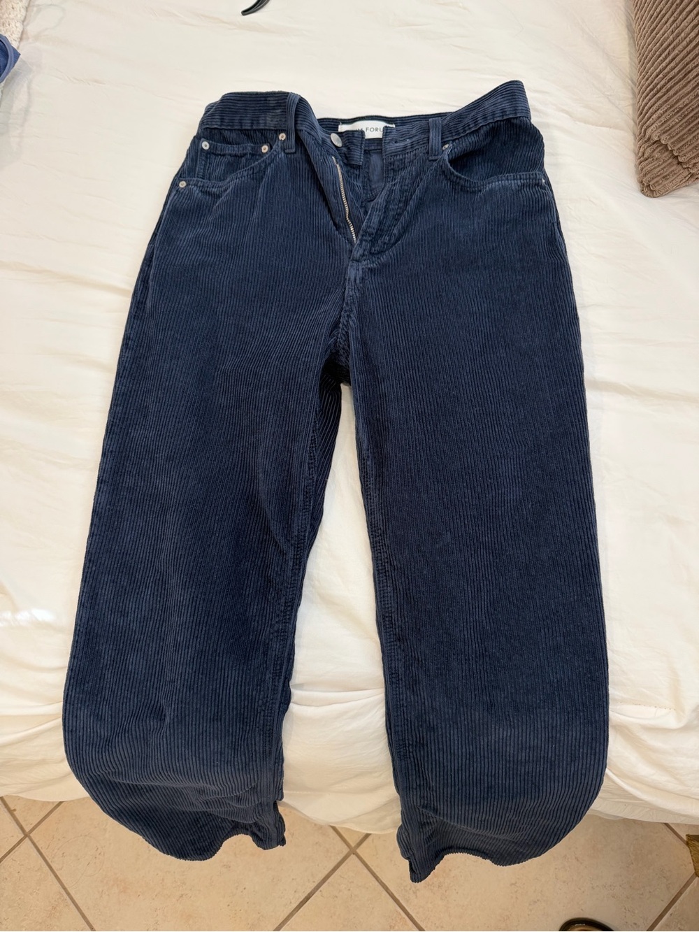 Aritzia Corduroy Wide-Leg Jeans in Navy